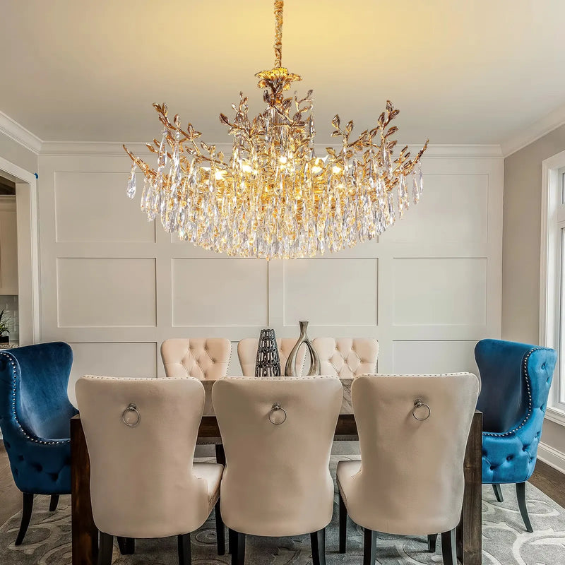 Modern Round Gold LED Crystal Chandelier