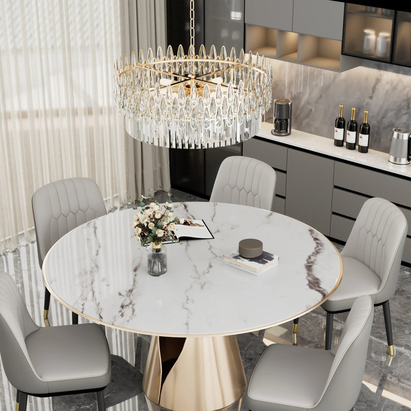 Crystal Aurora - Decorative Ceiling Chandelier with Crystals and LED in 3 Colors