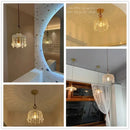 French Retro Copper & Glass Pendant Lamp – Luxurious Vintage Design