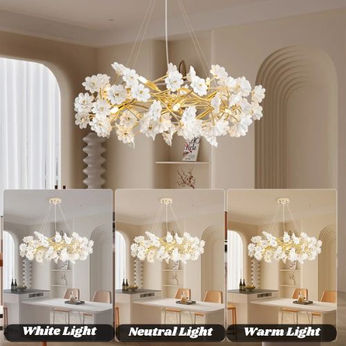 ✨ Modern And Luxurious Crystal Pendant Light With Flowers