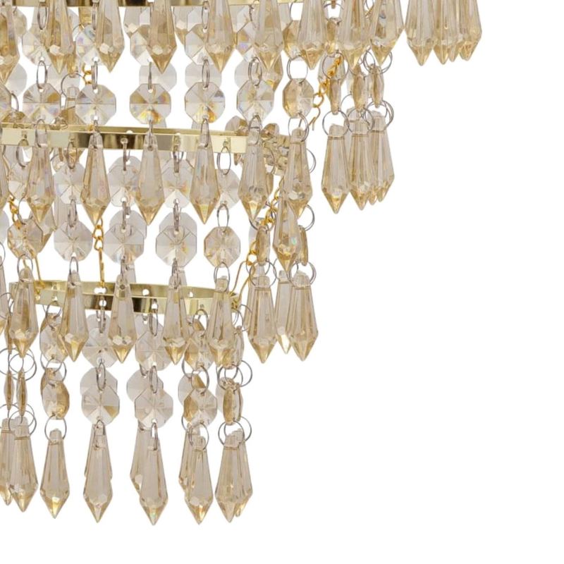 Set of 2 Gold Tiered Chandelier Style Light Shades