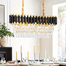 Lumoria Eclipse – Luxury Oval Crystal Chandelier Black & Gold Ceiling Light