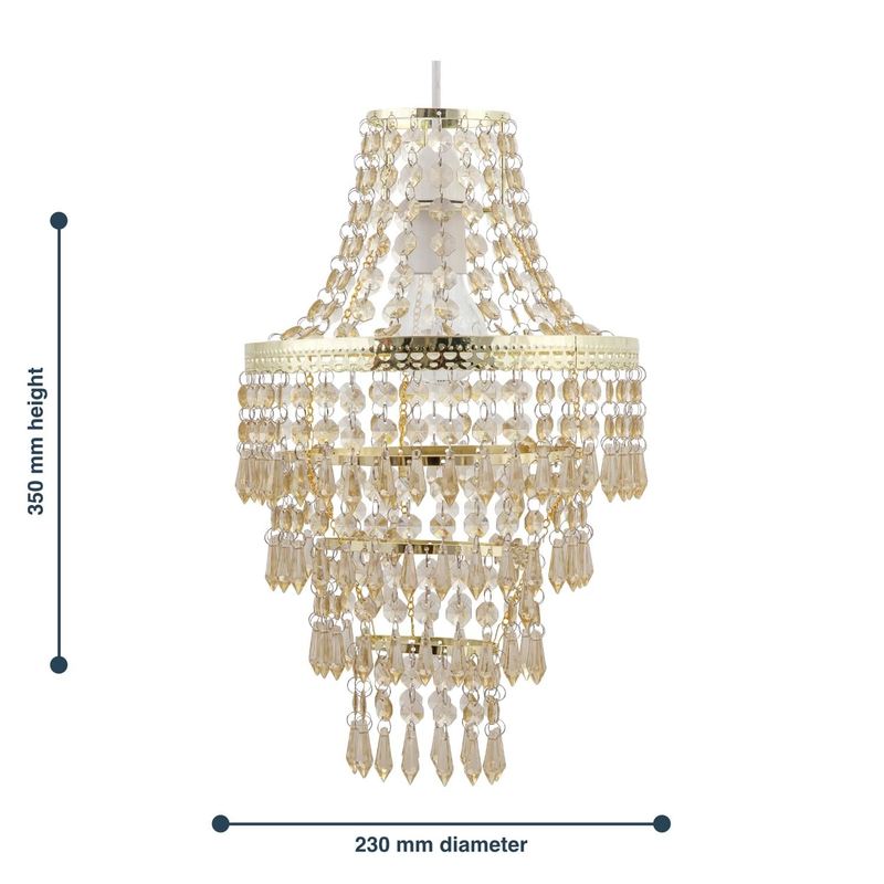 Set of 2 Gold Tiered Chandelier Style Light Shades