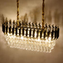 Lumoria Eclipse – Luxury Oval Crystal Chandelier Black & Gold Ceiling Light