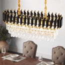 Lumoria Eclipse – Luxury Oval Crystal Chandelier Black & Gold Ceiling Light